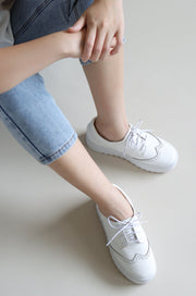 Whitney Leather Sneakers (White) - Our Daily Avenue