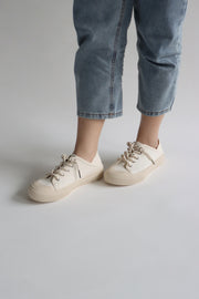 Zera Canvas Sneakers (Oat Milk) - Our Daily Avenue